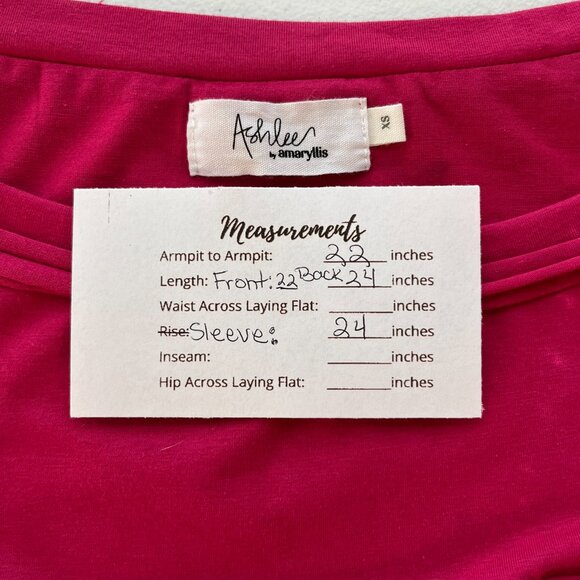 Ashlee by Amaryllis Fuchsia Womens Top Long Sleeve, Size x-small, Relaxed Fit - Picture 11 of 11